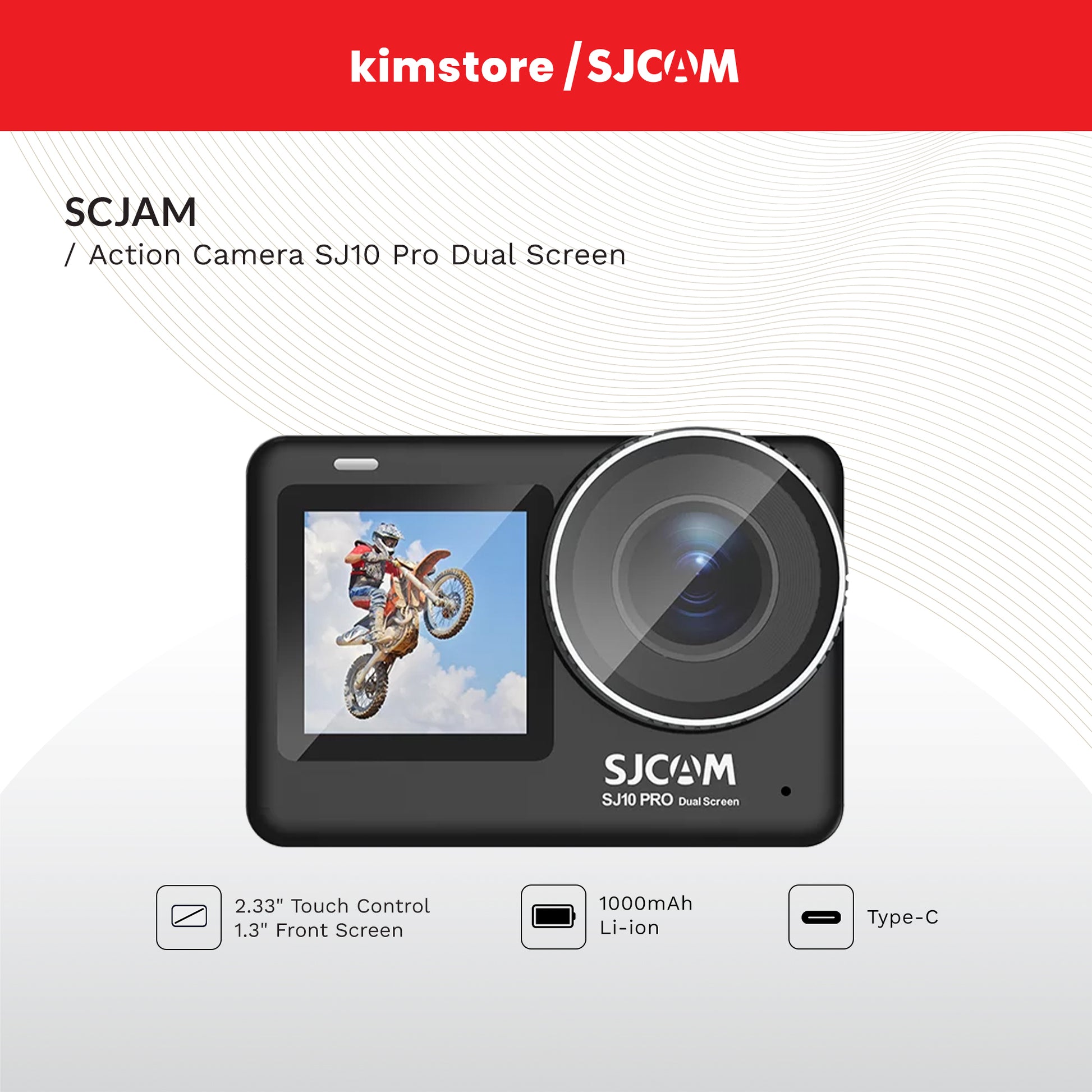 sjcam action camera sj10 pro dual screen black