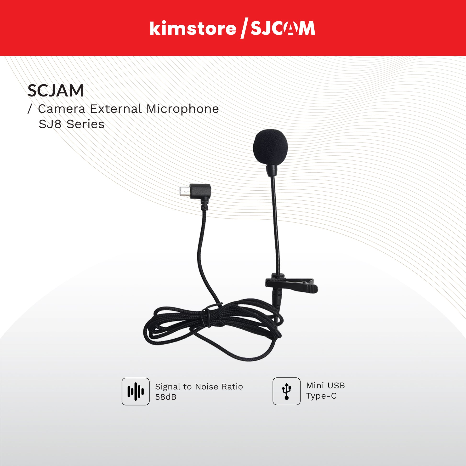 sjcam camera external microphone sj8 series type c