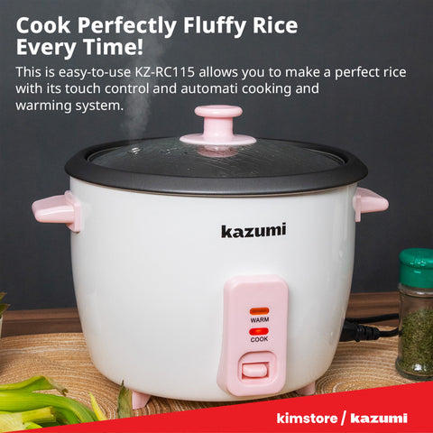BUNDLE: Kazumi KZ-RC115 1.5L Rice Cooker + TechFlex 2.5W Mini UV Sterilizing Lamp (Black)