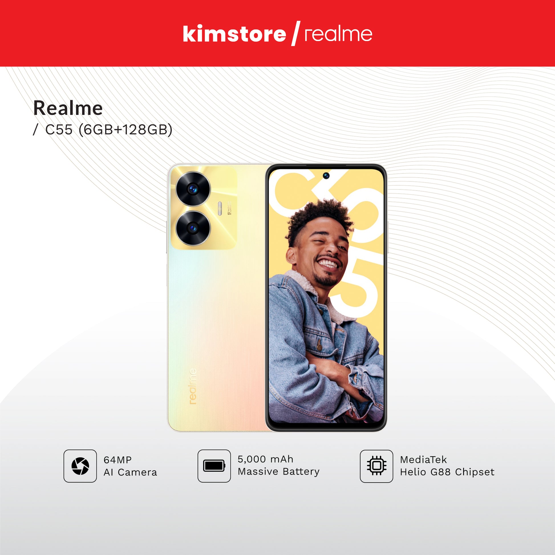 realme c55 rmx3710 6gb/128gb sunshower