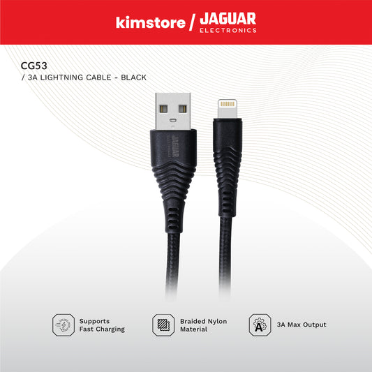 Jaguar Electronics CG53 3.0A Fast Charging Data Cable Lightning