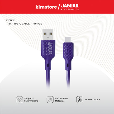 Jaguar Electronics CG29 3A 1 Meter Fast Charging Data Silicone Cable Type-C