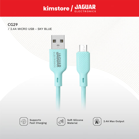 Jaguar Electronics CG29 2.4A 1 Meter Fast Charging Data Silicone Cable Micro USB