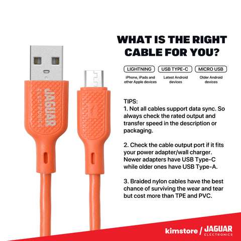 Jaguar Electronics CG29 2.4A 1 Meter Fast Charging Data Silicone Cable Micro USB