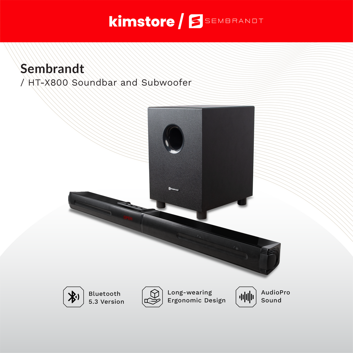 Sembrandt HT-X800 Soundbar with Subwoofer
