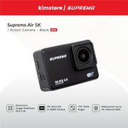 [bundle] supremo air 5k action camera  black + supremo premiere tripod mount black