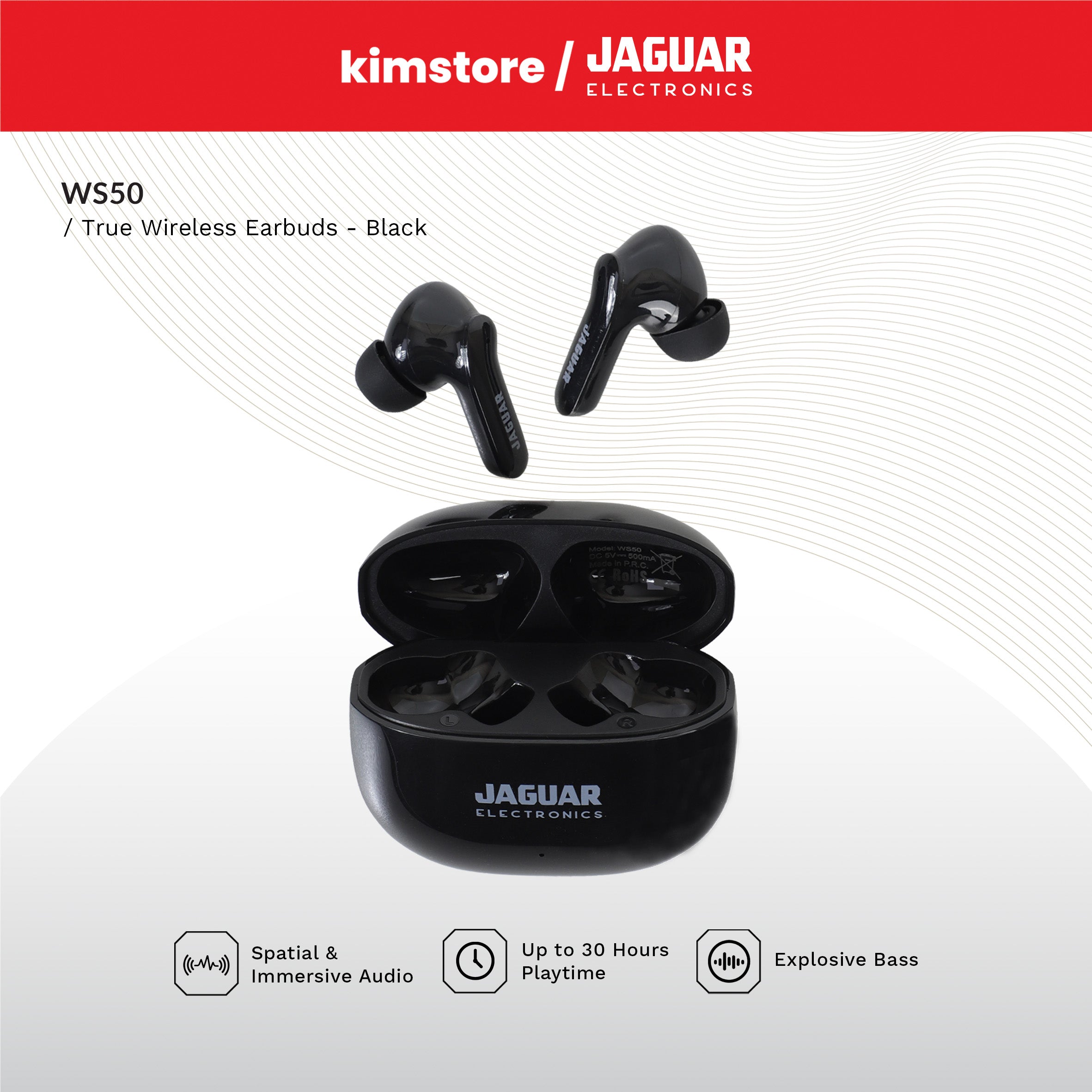 Jaguar Electronics WS50 True Wireless Earbuds