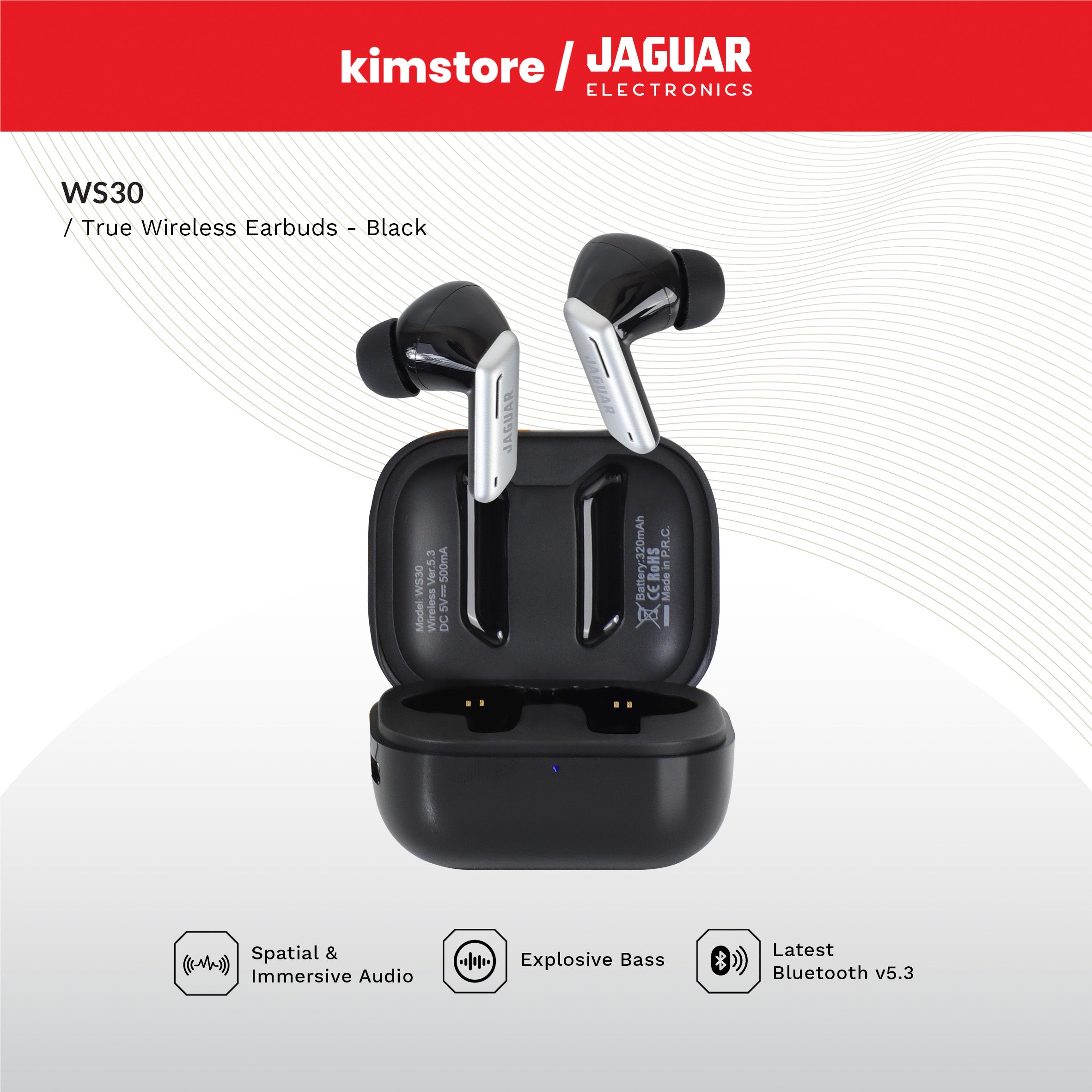 Jaguar Electronics WS30 True Wireless Earbuds
