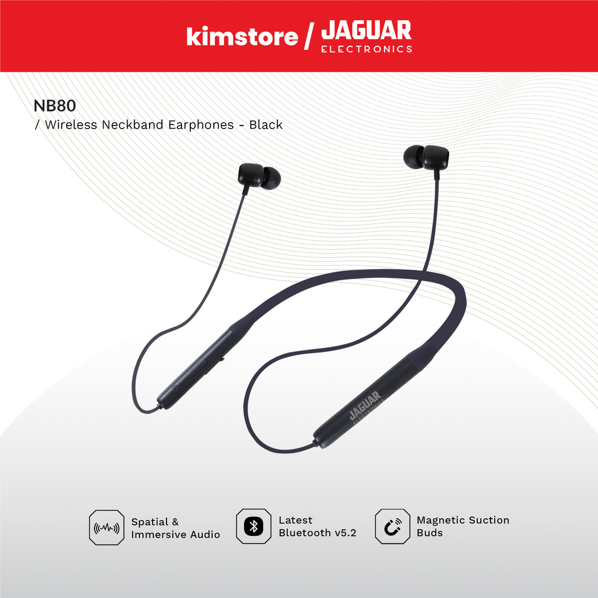 Jaguar Electronics NB80 Wireless Neckband Earphones