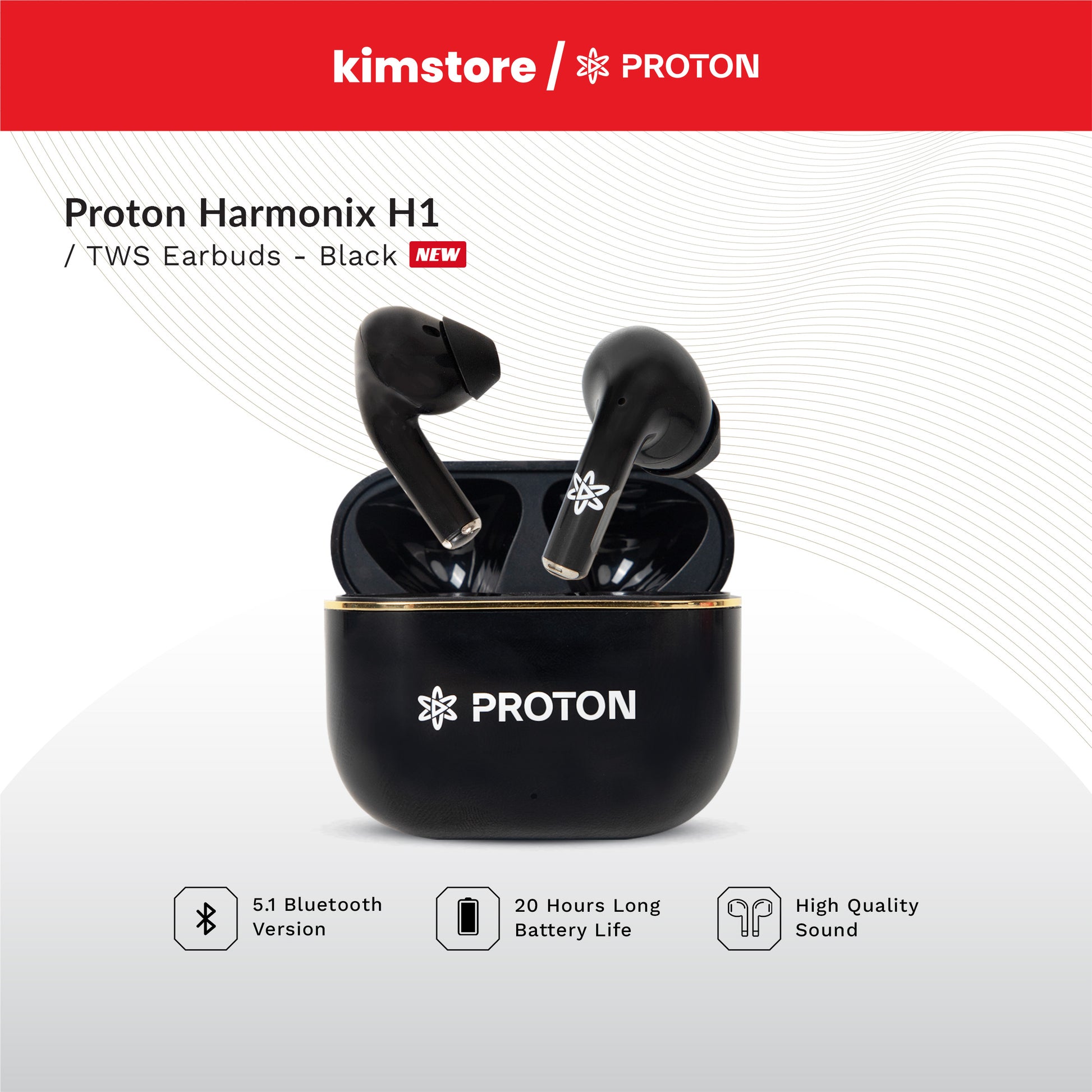 proton harmonix h1 tws earbuds black