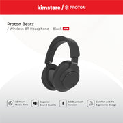 proton beatz wireless bt headphone black