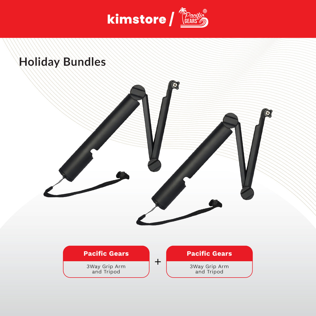 Holiday Bundle: Pacific Gears 3Way Grip Arm and Tripod (Black)