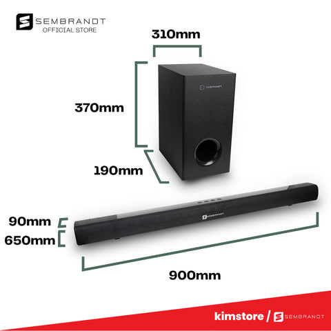 Sembrandt KT-A500 Soundbar and Subwoofer with Wireless Microphones