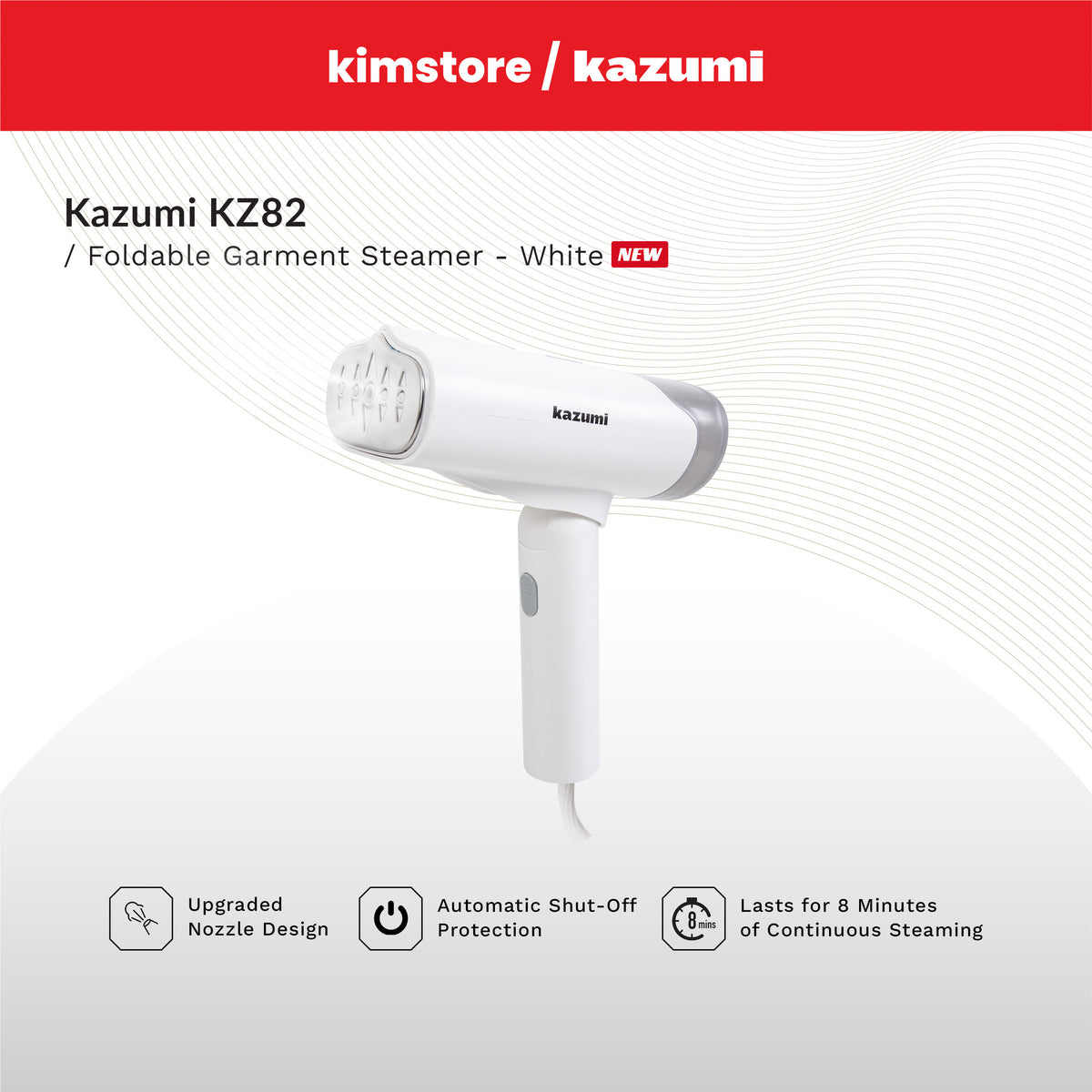 Kazumi KZ82 Foldable Garment Steamer