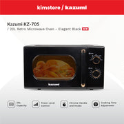 kazumi kz 705 20l retro microwave oven elegant black