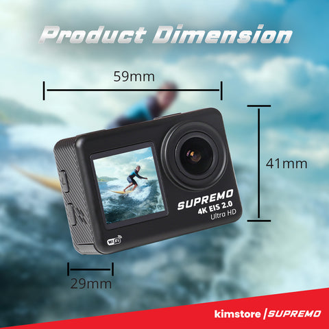 Supremo Ace 4K Dual Display Waterproof Action Camera