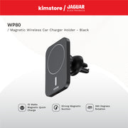 jaguar electronics wp80 15w magnetic wireless car charger holder black