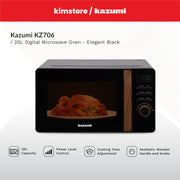 kazumi kz 706 20l digital microwave oven elegant black