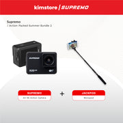 [bundle] supremo air 5k action camera  black + jackpod monopod black