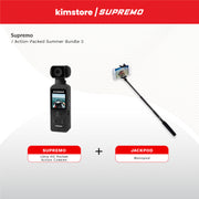[bundle] supremo ultra hd pocket action camera   black + jackpod monopod black