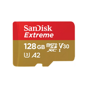 sandisk extreme microsdxc sqxaa 128gb v30 u3 c10 a2 uhs i 190mbs r 90mbs