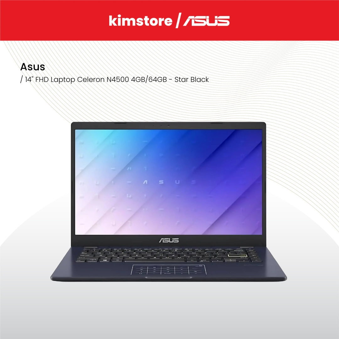 ASUS 14" FHD Laptop Celeron N4500 4GB/64GB - Star Black