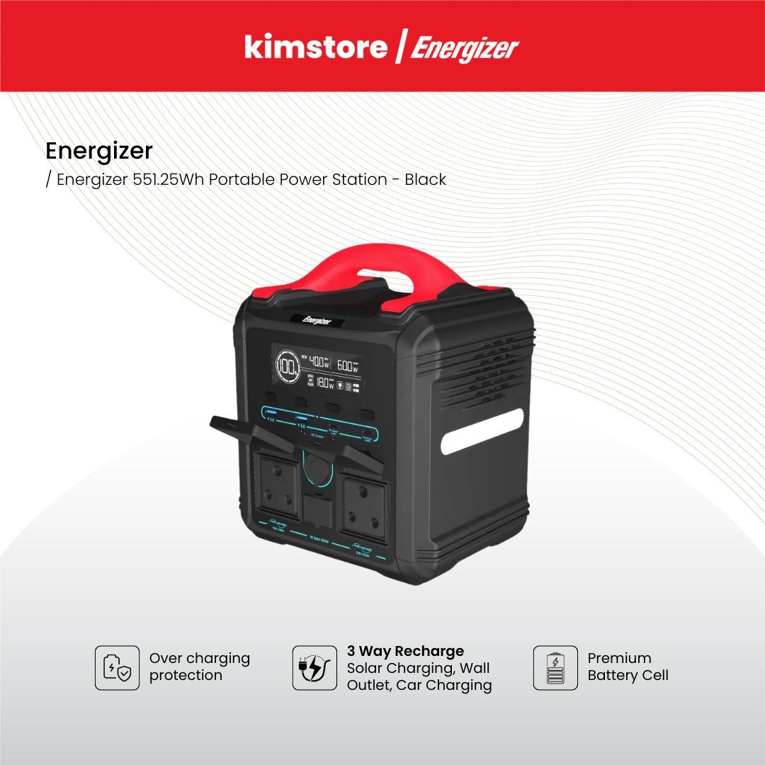 energizer 551.25wh portable power station black