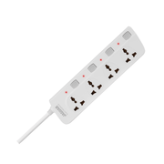 jaguar electronics ps 44gs power strip 4 gang with 4 switches white