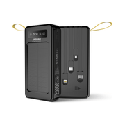 jaguar electronics sp710 20000mah solar power bank with flashlight and charging cables black