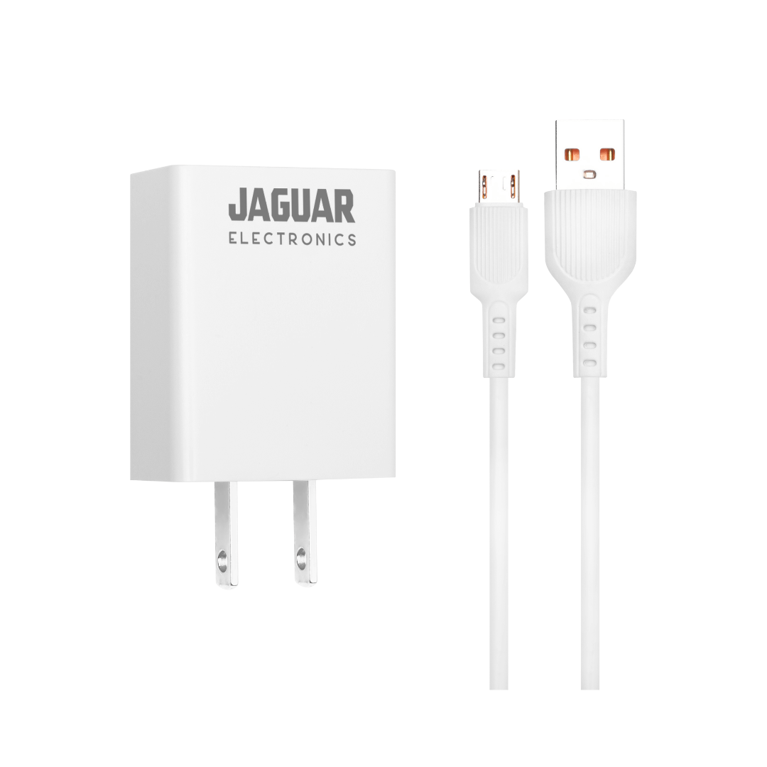 jaguar electronics wcp29 2.4a wall charger with charging cable for lightning white