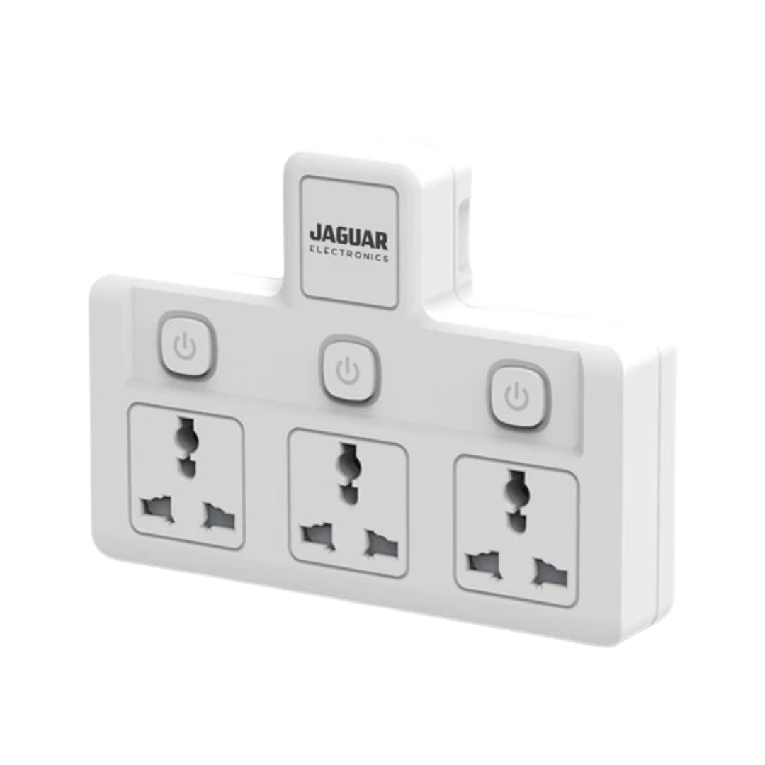 Jaguar Electronics WE-33GS Wall Outlet Extender 3-Gang with 3 Switches