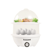 kazumi kz 100 multi functional electric steamer 2 layers 350w ivory white