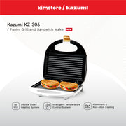 [Open Box] [B] Kazumi Kz-306 Panini Grill And Sandwich Maker - White
