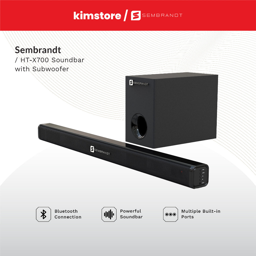 BUNDLE: SEMBRANDT HT-X700 Soundbar (Black) + SEMBRANDT HT-X700 Subwoofer (Black)