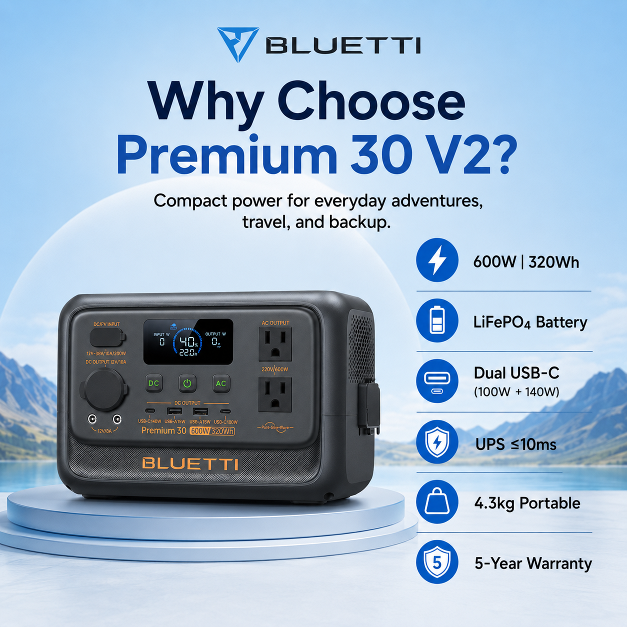 Bluetti Premium 30V2 Power Station