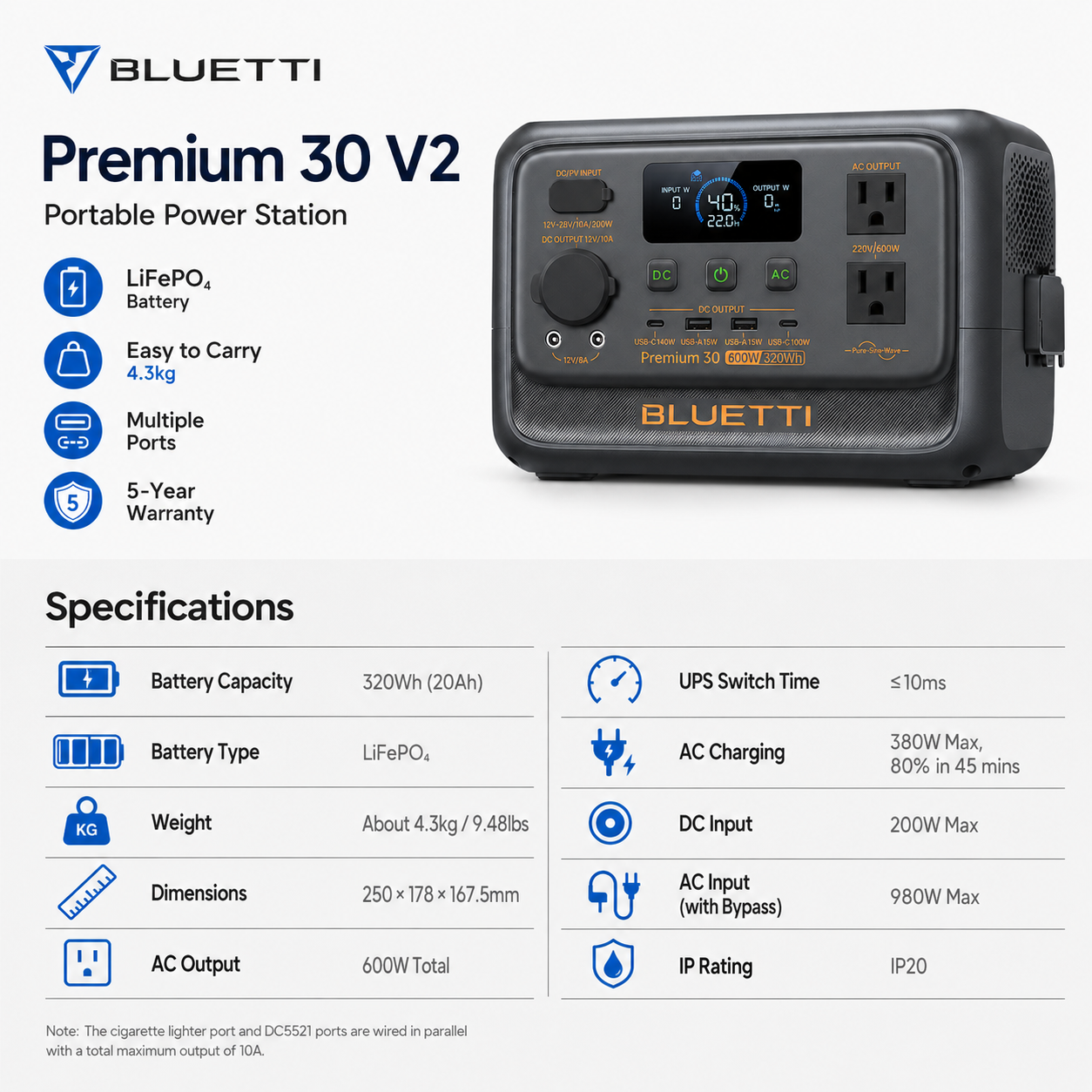 Bluetti Premium 30V2 Power Station