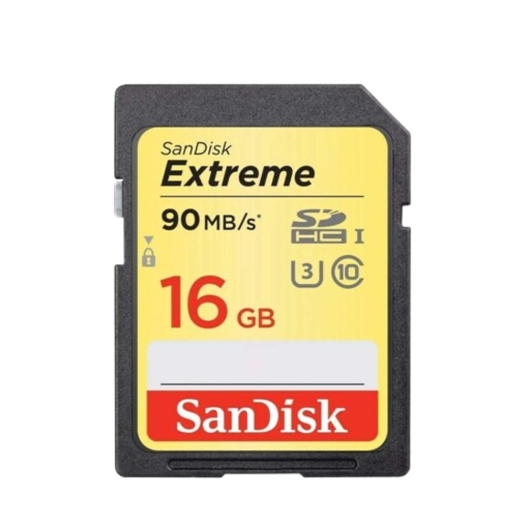 SanDisk Extreme SDHC, SDXNE 16GB, U3, C10, UHS-I, 90MB/s R, 40MB/s W, 4x6, Lifetime Limited