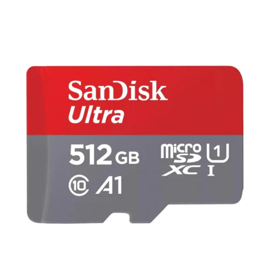 SanDisk Ultra microSDXC, SQUAC 512GB, A1, C10, U1, UHS-I, 150MB/s R, 4x6, 10Y