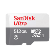 sandisk ultra microsdxc, squnr 512gb, c10, uhs 1, 100mb/s r, 3x5, 7y