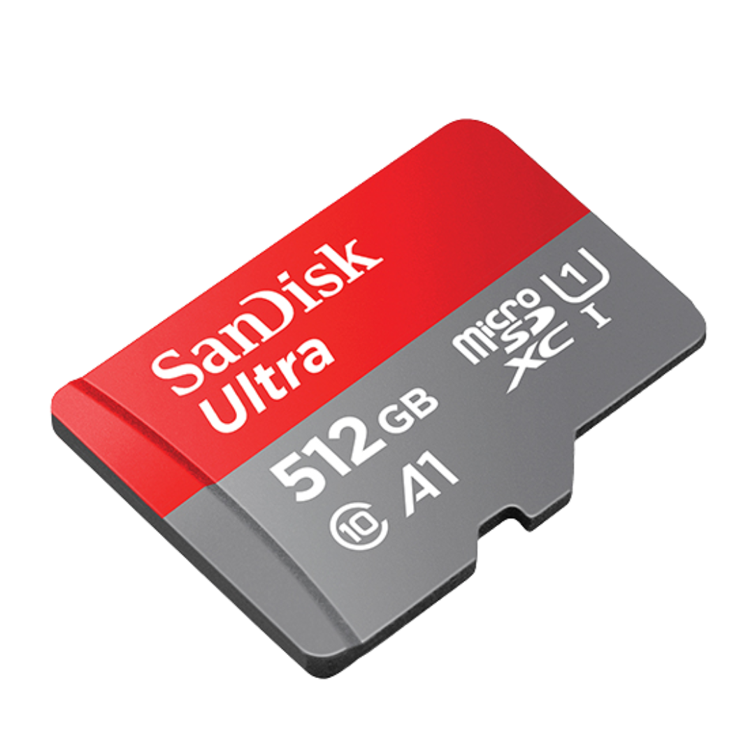 sandisk ultra microsdxc, squac 512gb, a1, c10, u1, uhs i, 150mb/s r, 4x6, 10y