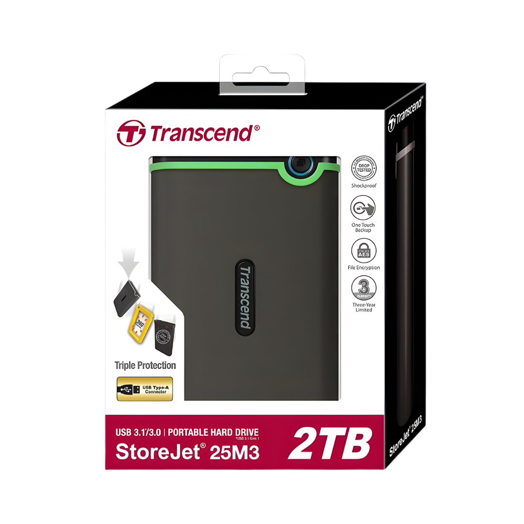 Transcend 2TB External HDD Shockproof USB3.1 [Pre-Order]