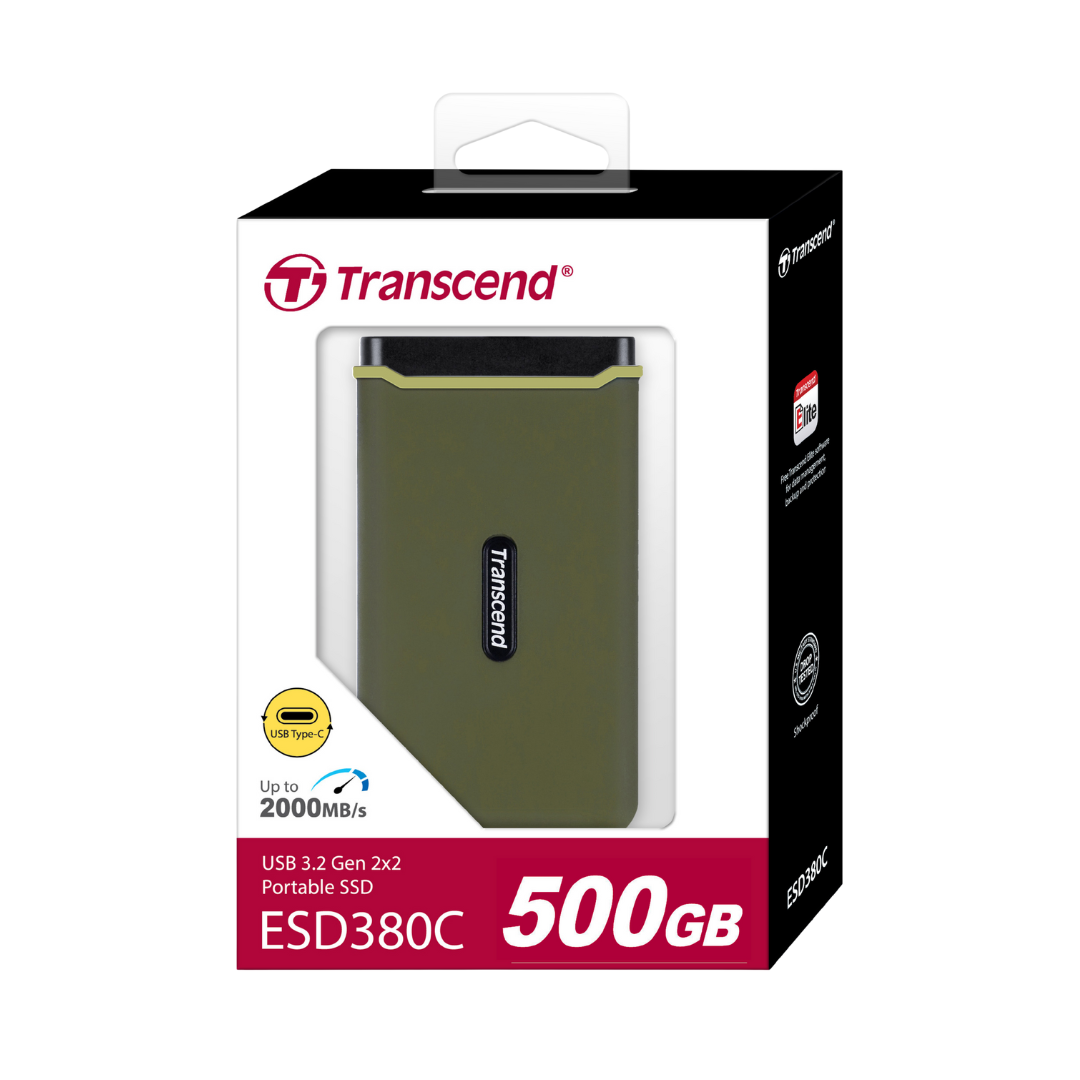 Transcend External SSD ESD380C Shockproof-PCIe Express-R2000/W2000 [Pre-Order]