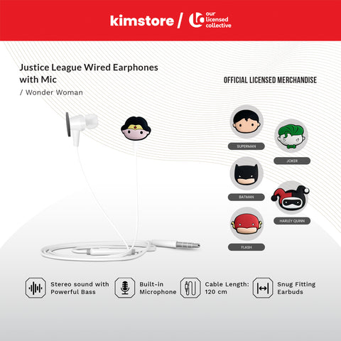 JUSTICE LEAGUE Wired Earphones with Mic 1st Collection