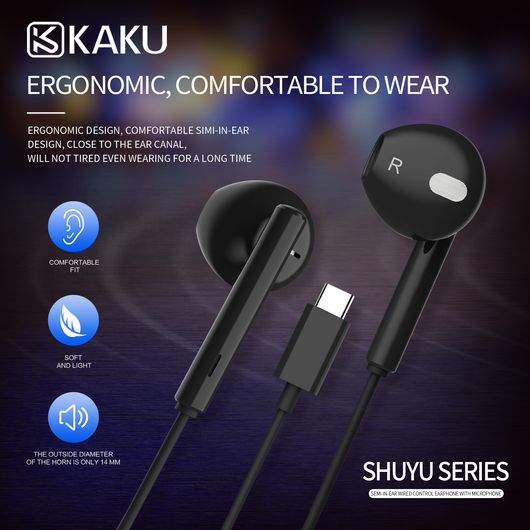 kaku shuyu ksc 242 wired earphones 1.2m black
