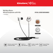 we bare bears wired earphones with mic 1st collection panpan