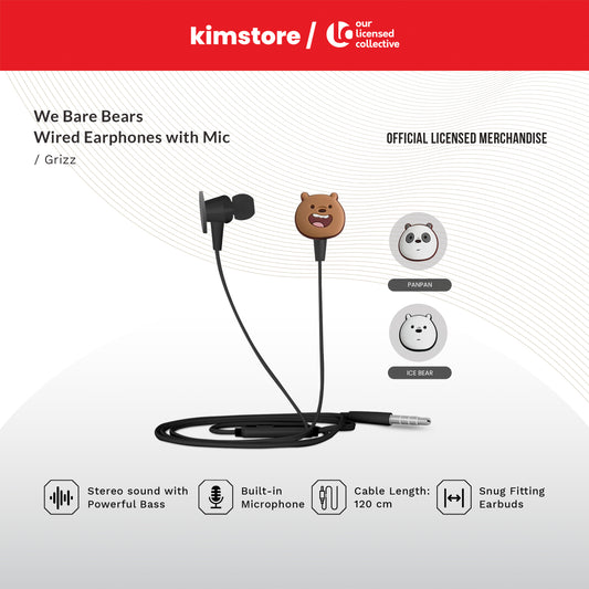 WE BARE BEARS Wired Earphones with Mic 1st Collection