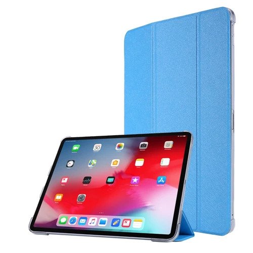 TECHCORE For 12.9" iPad Pro 2020/2018 Silk Txture TriFld PU Lther FlpTablet Case