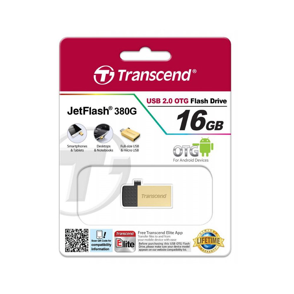 TRANSCEND Jet Flash 380G Dual USB 2.0 Flash Drive