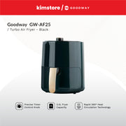 goodway gw af25 turbo air fryer jet black
