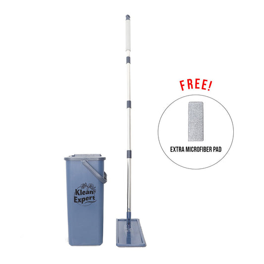 KLEAN EXPERT 360° Self-Wash Flat Mop With Dual-Chamber Bucket